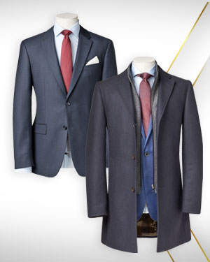 Summer Casual Sale - 2 Overcoats, 2 Single Breasted Suit, 1 Belt and 2 Neckties From our Mens Deluxe Collection