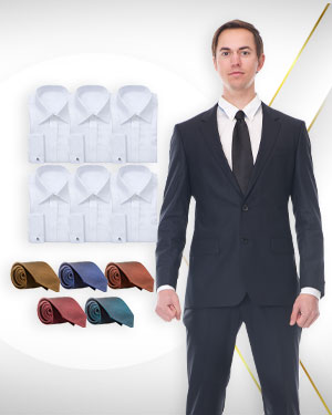 Spring and Summer Wardrobe - 6 Single Breasted Suits, 6 Cotton Shirts and 5 Neckties from our Classic Collections