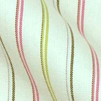 Pinpoint Oxford Cotton in Soft Tri-Color Stripes on White