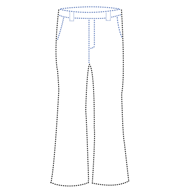 structure jeans cut around legs and cuff