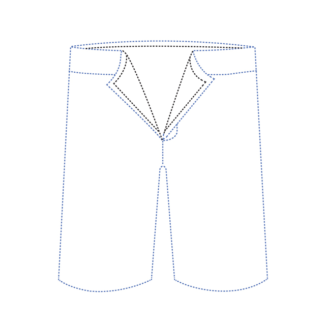 structure short pants lining