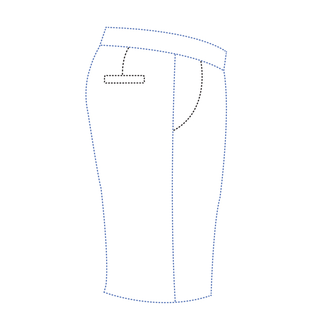 structure short pants pockets front