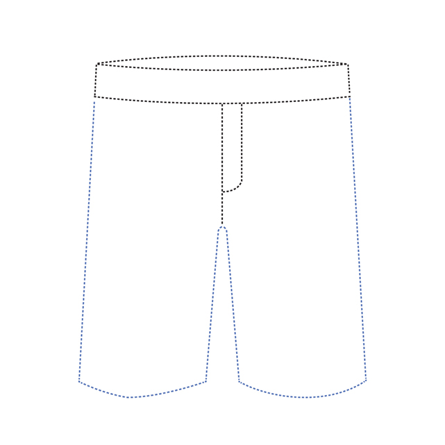 structure short pants waistband on short
