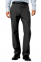Tailor-made slim fit men's high waist cotton chino suit pants with two slash front pockets and two classic back pockets and a zipper fly. These formal flat frontal pants are completed with a standard two point button and hook closure waistband and hand sewn cuff hems.