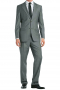 The stylish finishes of this wrinkle-free wool suit are hand sewn to perfection. The two-button jacket is single breasted with notch lapels featuring a boutonniere and hand molded shoulders. The suit pants pair the jacket impeccably with their extended waistband, reverse pleats, a zipper fly, and hand tailored cuff hems.