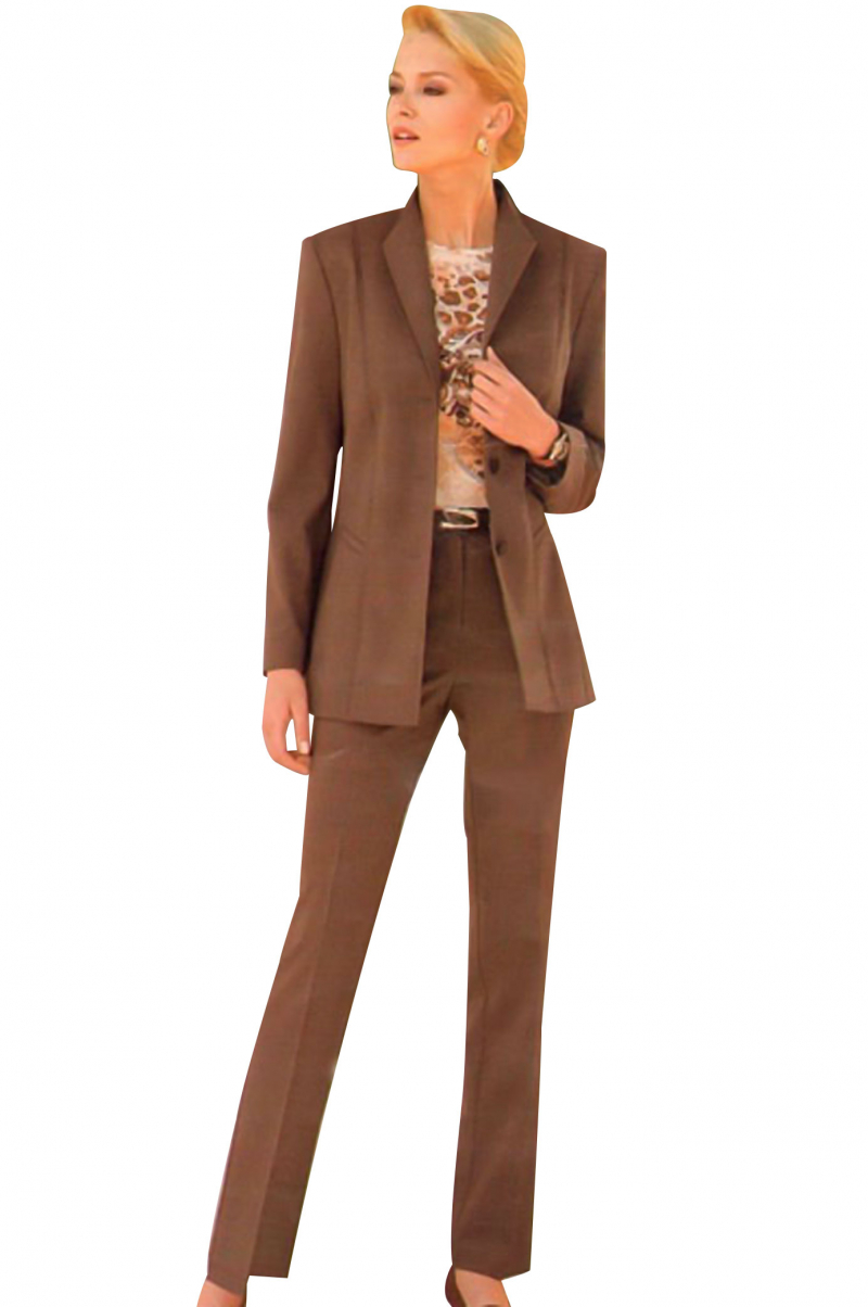 Women's Bespoke Brown Pant Suit