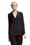 Go trendy in all your business meetings with these double breasted custom jackets that flash four front buttons, two to close. Highly stylish with hand pressed notch lapels and embroidered sleeves. With side vents and a tapered waist, these winter jackets highlight curves. The high waist custom pants with hand sewn cuffs and hems, incorporate a two point hook closure with buttons on the waistband. Order these handmade black pant suits with crease resistant wool.