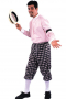 Baggy fit flat front chino style golf pants hand tailored with on-seam pockets, a zipper fly, and elastic cuffs with detailed epaulets.