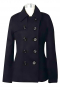 Double breasted hip length black overcoats with impressive embroidered sleeves. Flash wide shirt collar lapels and ten front buttons, five to close. Stunning tapered waist to enhance curves. These winter ready handmade overcoats can be customized with soft wrinkle resistant fabrics for maximum comfort.