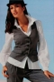 Feel stylish by sporting these gray formal vests. They have angled V cut bottoms and their body hugging fit creates delicate line silhouettes. Single breasted with a V neck style, these handmade vests display two cute lower pockets with flaps. Order in wrinkle free wool and or cashmere for easy maintenance.