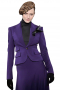 These classy purple skirt suits with slim jackets and A line skirts are trendy office wears. The slim jackets have a flapped right ticket pocket just above two lower pockets with flaps. With a fabric covered front button to close and wide notch lapels, these handmade jackets look stunning. The suit skirts, ending a little above the knees, close at the back with a concealed zipper and flaunt a flat front.
