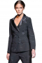 Regal pant suits with embroidered custom-made jackets and full length formal pants. The jackets, with satin facing peak lapels, flapped lower pockets and six front buttons, two to close, are classic wedding formals that can also be used as office wears. Bootcut slim pants with flat fronts and flare legs are comfortable office formals with belt loops and a zipper fly on the front for closure.