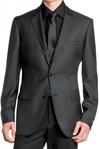 A comfortably cut men's custom tailored suit made up of a pair of elegant high waisted reverse double pleat suit pants, completed by a tailor-made men's single breasted two button suit jacket with notch lapels for the classy man.