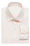 A handmade custom slim cut men's classic suit shirt with an Ainsley collar, rounded barrel cuffs, and a plain front.