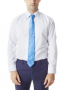 A tailor-made men's classic striped suit shirt with an Ainsley collar, rounded barrel cuffs, a plain front, a plain back, and standard tailored tails.