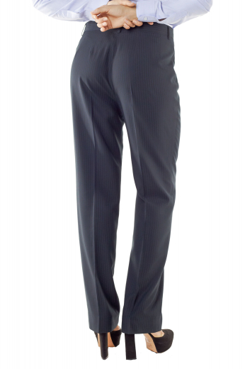 Bespoke Black Pants For Office Going Women Embraced with two horizontal front pockets and stunning hand sewn cuffs and hems, these handmade black pants can be worn with custom vests and shirts for a casual office look. Zipper fly with two point button hook on the standard waistband for front closure.