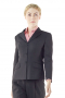 Black pant suits with slim jackets and bootcut pants for work. Desirable silhouette jackets with four buttoned cuffs, three front buttons, slanted flapped lower pockets, high notch lapels collars and fascinating hand molded shoulders. Flare legs pants with stellar reverse double pleats and front slash pockets. Closure is supported by a front zipper fly and two point hook with buttons on the waistband. These handmade pant suits can be customized with stretchable fabrics for better comfort.