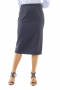Calf length custom tailored pencil skirts sporting flat fronts, soft waistbands, center back vents and concealed back zippers. These formal made to measure black skirts look spellbinding with white custom shirts. They can be handmade with wool and or cashmere.