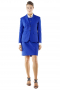 Stunning royal blue formal skirt suits handmade with wool and/or cashmere. These made to order skirt suits feature a single breasted jacket with two front button closure and princess darts. With custom tailored flat fronts and back zippers aligned with back center vents, the lightweight bespoke skirts are expertly tailored for all day comfort.