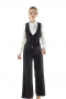Stunning custom V neck waistcoats flashing adjustable back buckles for desired fitting. These tailor made low gorge black waistcoats incorporate two welted lower pockets and four buttons on the front. The bespoke vests create mesmerizing formal look with flare legs pants and slim cut collar shirts. Can be handmade with wrinkle proof fabrics.