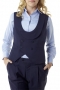 These custom tailored double breasted navy blue vests sport curved U neck with shawl collar and six front buttons, three to close. These stylish handmade body hugging vests come with adjustable back buckles. With wide V cut bottoms and two welted lower pockets, these stellar bespoke formal vests look breathtakingly gorgeous with matching custom pants and contrast custom shirts.