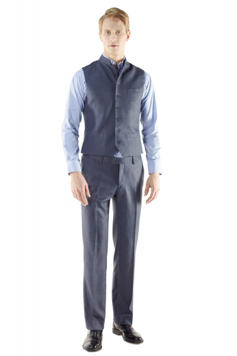 Inspired by traditional Indian style, this tailor made mandarin collar waistcoat is just about any occasion. The versatile 7-button custom made vest features top welt pockets, high neck, handmade high armholes and made to measure 2 lower pockets.