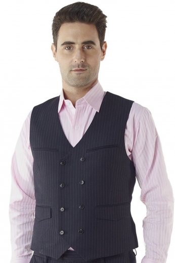 This elegantly straightforward custom tailored waistcoat adds an understated touch to any well-considered seasonal look. Cut to a slim fit by expert tailors, this double breasted 8-button made to order vest features a rear adjustment strap, upper double piped pockets and lower flapped pockets.