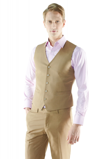Liven up your look with this custom made five-button vest waistcoat. Cut to a slim fit, this striking single-breasted layering made to measure vest features welted pockets, high gorge, v-neck and tailored fabric covered back.