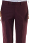 With a standard tailor made low waist, these classically designed men's sophisticated custom made suit pants are made from a fine blend of Italian wool and cashmere. These custom tailored pants feature a slim cut design with a flat front pleat design, standard hand sewn cuff hem and standard two-point button closure all in a luxury burgundy shade that is modern and stylish.
