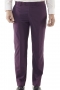 A bespoke pair of men's made to measure slim fit pants in a gorgeous eggplant coloration. This pair of hand tailored men's pants is are made from a  blend of luxury cashmere and Italian wool so soft you might never want to take them off. The pants with their flat front design are great for formal office wear.