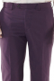 A bespoke pair of men's made to measure slim fit pants in a gorgeous eggplant coloration. This pair of hand tailored men's pants is are made from a  blend of luxury cashmere and Italian wool so soft you might never want to take them off. The pants with their flat front design are great for formal office wear.