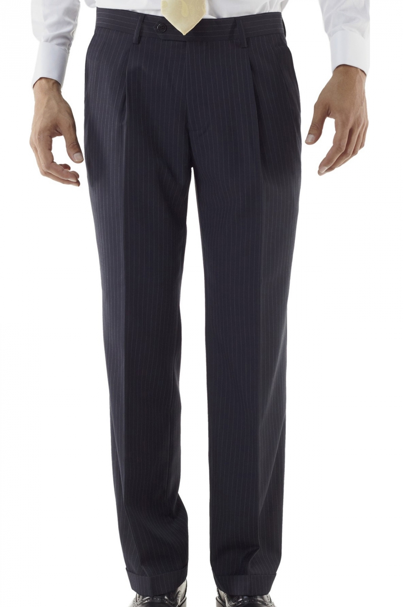 Custom loose fit black pinstripe mens pants Tailor Made