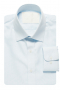 Walk confident in this men's classic regular fit no pocket made to order dress shirt with tailor made Ainsley collar and handmade barrel cuffs. This dress shirt is custom tailored for your comfort.