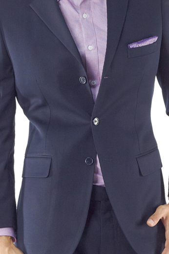 Stay stylish in this tailor made classical wool, cashmere, and gabardine blend custom suit jacket with handmade rolled notch lapels, bespoke high gorge, and three buttons. This made to measure suit jacket is custom-tailored for a sensational slim fit.