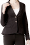 This stunning womens custom made black pant suit in wool features a bespoke jacket with 2 front close buttons and handmade dress pants with a zipper fly. The mens custom made slim fit black jacket has 3 inch wide high notch lapels, hand moulded shoulders, and princess dart back and front. The womens tailor made slim fit dress pants have a flat front, 2 front slash pockets, a 2 point button and hook closure, a boot cut style, and flared legs. You can buy this affordable womens bespoke slim fit black pant suit at My Custom Tailor.