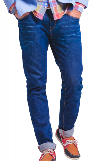 Style no.15776 - This mens tailor made indigo denim jeans is from the exclusive range of handmade garments at My Custom Tailor. This mens made to order slim fit denim jeans has a flat front, a zipper fly, 4 levi style front pockets, and extended belt loops for added comfort. You can wear these super affordable mens custom made slim fit indigo jeans with mens tailor made slim fit shirts and mens bespoke jackets for a hint of sophistication like never before. 