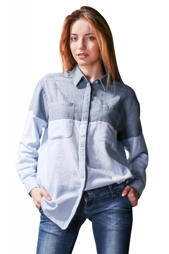 This womens custom made cotton shirt is a stunning casual that you can wear with womens handmade denim jeans and womens tailor made slim fit summer shorts. This womens custom made casual shirt features an Ainsley collar with 3 inch wide collar points and 1 1/4 inch standard collar height. This womens bespoke full length casual shirt also features rounded barrel cuffs, a hidden button front closure with matching buttons, 2 standard front pockets on both the sides, a dart to the hem front pattern, and a plain back.