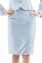 This gorgeously designed womens custom made baby blue skirt suit in cashmere features an ultra slim jacket and a knee length skirt. The womens tailor made pencil skirt has a beautifully designed flat front with a back zip closure. The womens bespoke slim fit jacket features 3 elegant front close designer buttons, a princess dart front and back, and hand moulded shoulders. You can buy this luxurious womens handmade baby blue cashmere skirt suit at My Custom Tailor to flaunt a scintillating work look that's too beautiful to ignore.