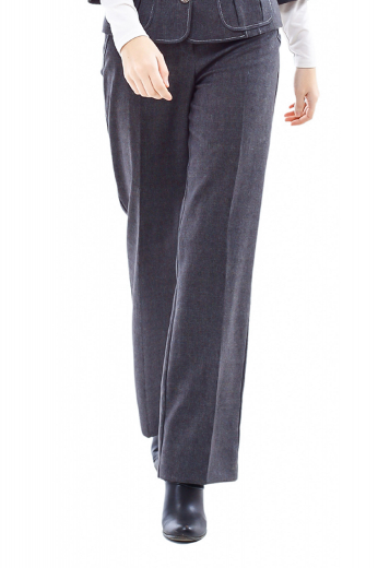 Bring out your inner fashion diva by wearing these stylish womens bespoke dark grey wool dress pants to work. These womens made to order slim fit dress pants feature a flat front and a zipper fly for comfortable closure. These womens custom made flared legs dress pants also have a boot cut style that look super classy. You can buy these womens made to measure wool dress slacks at My Custom Tailor and get work ready for interviews and board meetings in no time.