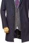 This super elegant mens tailor made dark blue wool overcoat with a single breasted pattern and 3 front close buttons is a stunning formal winter jacket that you can wear to work daily. With a display of trendy hand moulded shoulder and a comfortable finish, this mens bespoke dark blue overcoat also features 2 3-inch-wide edge stitched notch lapels with a boutonniere on the left lapel and 2 slanted edge stitched lower pockets on the front. Buy this mens handmade comfortable overcoat at My custom Tailor at affordable rates.
