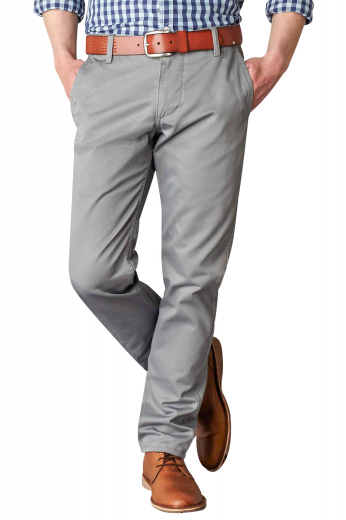 Wear these mens handmade slim fit cotton dress pants in light grey for a dapper look at work. Elegantly hand sewn to display a blend of style and comfort, these sophisticated mens custom made slim fit dress pants have stunning hand sewn cuffs hems at the bottom, 2 front slash pockets and 2 back pockets, and a 2 point button and hook and a zip fly for front closure. Buy these exquisitely customised mens bespoke cotton dress pants at My Custom Tailor to get a hang of luxury like you've never known before.