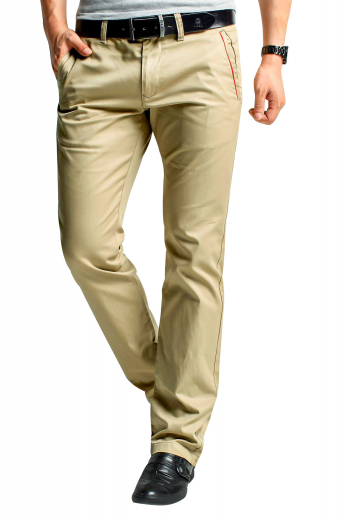 These mens handmade slim fit cotton slacks in camel are perfect formal wear for office and corporate events. With a flat front that features 2 slash pockets, these mens custom made slim fit dress pants will keep you comfortable all day long. These mens tailor made cotton pants have extended belt loops, 2 back pockets, a 2 point button and hook closure, and a zip fly. Be the ultimate trendsetter at work by wearing these iconic mens bespoke cotton slacks available at My Custom Tailor at unbelievably low prices that youâ€™ll love.