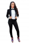 Get party-ready with this stunning womens tailor made slim fit wool black tuxedo, featuring a womens handmade short length tuxedo jacket and womens tailor made slim fit suit pants. The womens handmade black tux jacket has a single breasted style, a shawl collar with satin-facings lapels, and a classic medium gorge. The womens handmade dress pants have flat fronts with a zipper fly for front closure. Buy this trendy womens tailor made wool tuxedo at My Custom Tailor and get ready for weddings and corporate events in no time. 