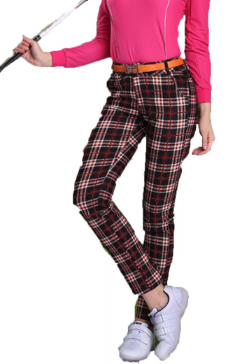 These are handmade golf pants for women who would want to be a fashion icon. These checkered womens handmade sports pants in poplin cotton are visual delights with two slash front pockets, two back pockets, extended belt loops, and a two point button and hook closure with a zipper fly. These womens tailor made dress pants have an iconic slim cut fitting with a flat front pleat pattern. Buy these attractive womens made to order golf pants at My Custom Tailor for day long comfort.