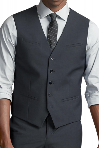 Dark grey cashmere wool bespoke vest for men. Perfect for board meetings and interviews. This iconic mens tailor made slim fit vest features a comfortable V-neck and 5 front closure buttons. With a classic representation of 2 lower piped pockets and a single hand sewn slanted upper welt pocket, this mens bespoke wool vest is ideal for men who like simplicity and comfort. Buy this mens tailor made waistcoat at My Custom Tailor at affordable rates never seen before. 