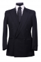This classic mens handmade midnight blue blazer in cotton and wool is an iconic bespoke vintage jacket for men who like to keep things tasteful at work. This double breasted mens custom made victorian blazer from the 30s flaunts 4 front buttons with 1 to close and 2 elegantly sewn peak lapels. It has a slim cut fitting with 2 neatly finished double piped lower pockets and 1 upper welt pocket. Order online at My Custom Tailor to include this mens custom vintage blazer in your priced collection of victorian formals for men.