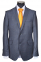 This mens bespoke cashmere wool grey blazer is an iconic formal garment with a slim cut finish. It is a sophisticated handmade blazer for men who like comfort as much as style. This single breasted custom blazer features 2 front buttons for closure, notch lapels, 1 elegantly designed upper welt pocket, and 2 lower slanted pockets with flaps. Order online at My Custom Tailor where skilled tailors also provide the option to hand stitch the edges of the lapels and pockets upon request. 