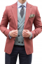 These men's salmon red blazer are tailor made in a fine wool and tweed and cut to a slim fit, featuring single breasted button closure and notch lapels. It is a fantastic formal wardrobe staple!