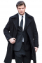This men's sleek black winter coat is tailor made in a fine wool blend and cut to a slim fit, featuring a single breasted button closure, edge stitched lapels, and flap pockets. It is a classic option for all your winter needs!