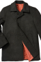 This men's black coat is fashionable for any formal occasion. It is tailor made in a fine wool and tweed and cut to a slim fit, featuring a single breasted button closure and a high notch, edge stitched lapels. 